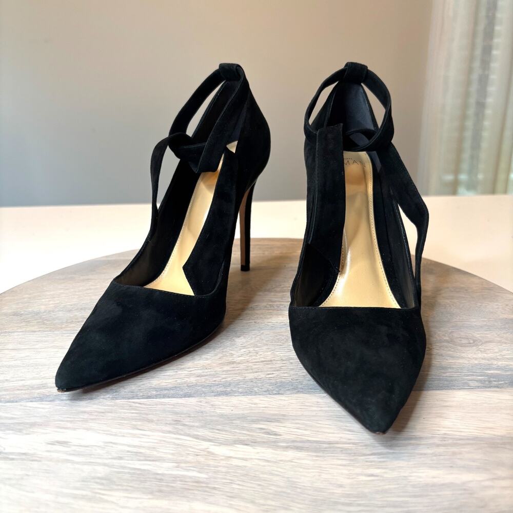 Alexandre Birman Black Suede Clarita Pointed Toe Stiletto Pumps EU 36.5 US 6.5